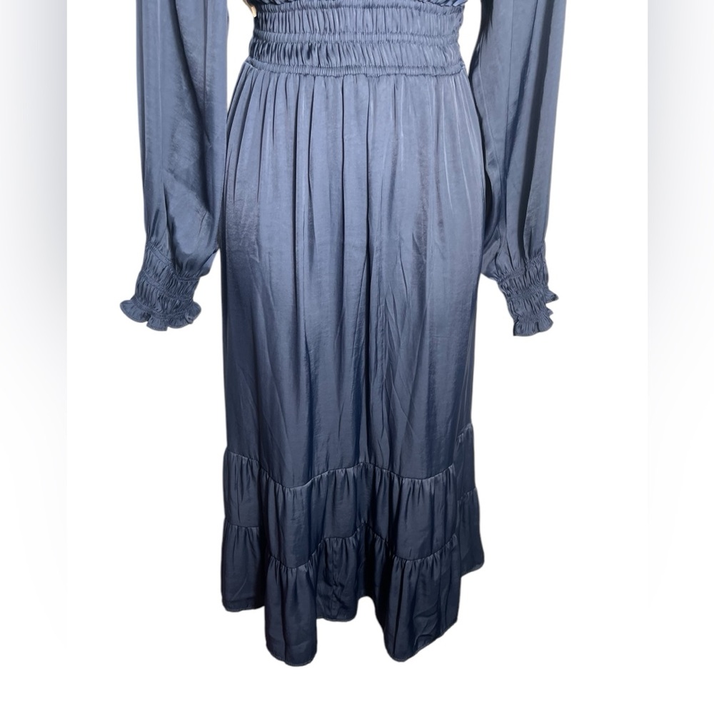 AUGUST SKY dress size small midnight navyβ blue satin maxi dress ππ - Picture 5 of 10